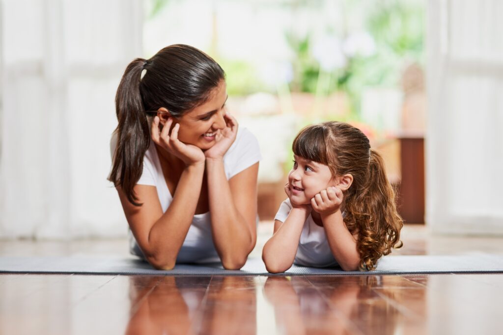 Bonding,,Family,And,Playful,Yoga,By,Mother,And,Daughter,Exercise